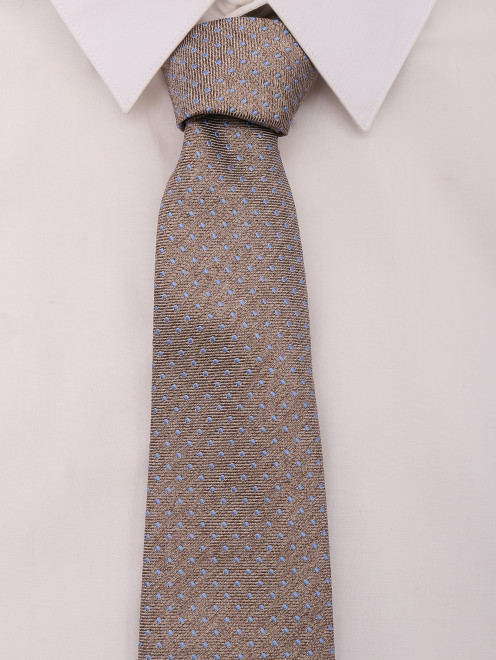 Широкий галстук из шелка с узором Isaia - МодельОбщийВид