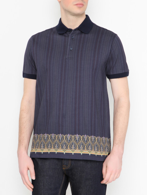 Поло из хлопка с узором Etro - МодельВерхНиз