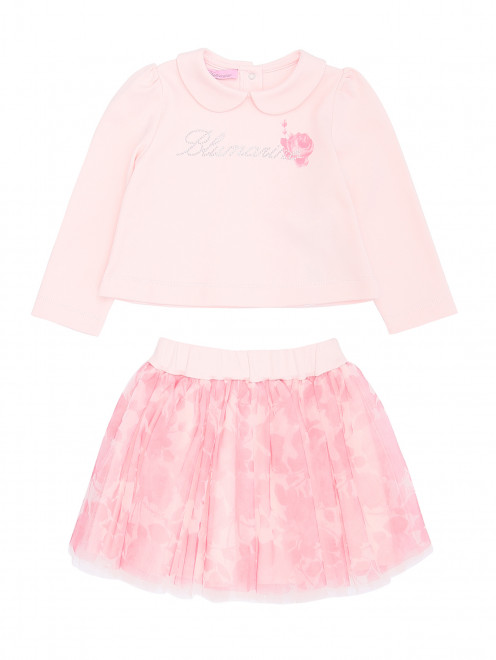 Костюм из хлопка с юбкой Miss Blumarine - Общий вид