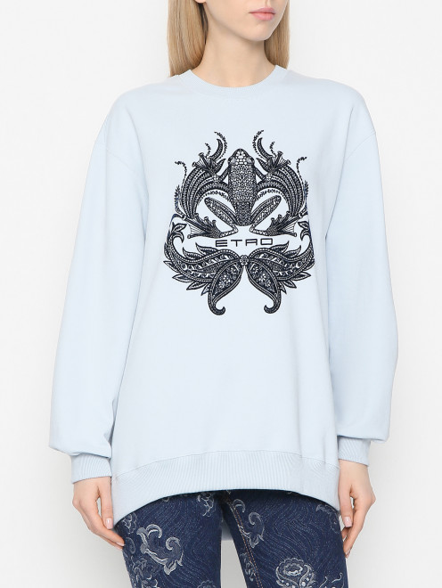 Оверсайз свитшот с логотипом Etro - МодельВерхНиз