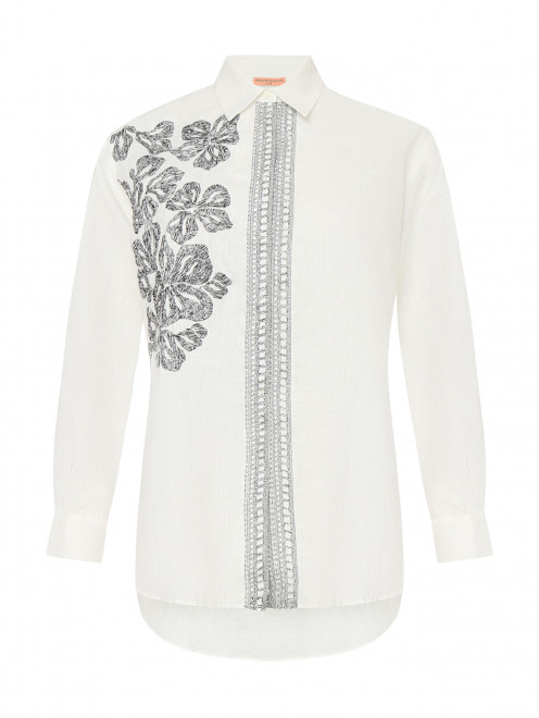 Блуза из льна с вышивкой Ermanno Scervino - Общий вид