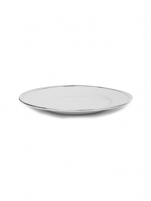 Тарелка десертная из фарфора с каймой из серебра Puiforcat - Общий вид