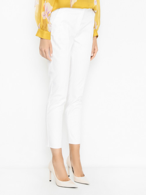 Хлопковые однотонные брюки Max Mara - МодельВерхНиз