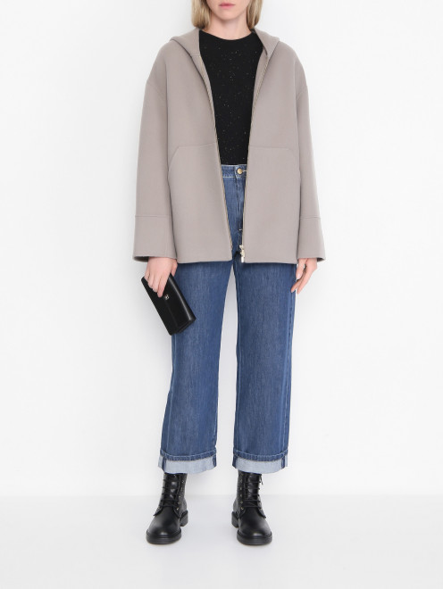 Полупальто на молнии с капюшоном Max Mara - МодельОбщийВид