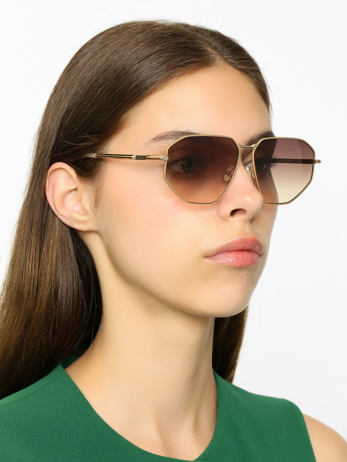 Солнцезащитные очки в металлической оправе Max Mara - МодельОбщийВид