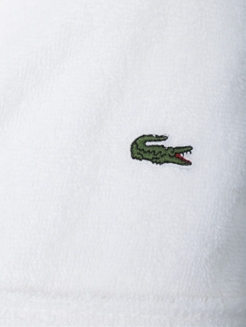 Банный халат из хлопка с декором Lacoste - Деталь