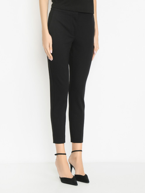Брюки однотонные из вискозы со стрелками Max Mara - МодельВерхНиз