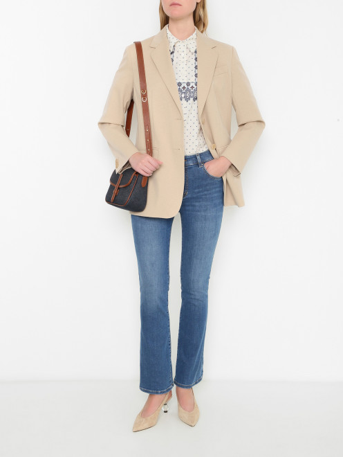 Джинсы клеш из хлопка Weekend Max Mara - МодельОбщийВид