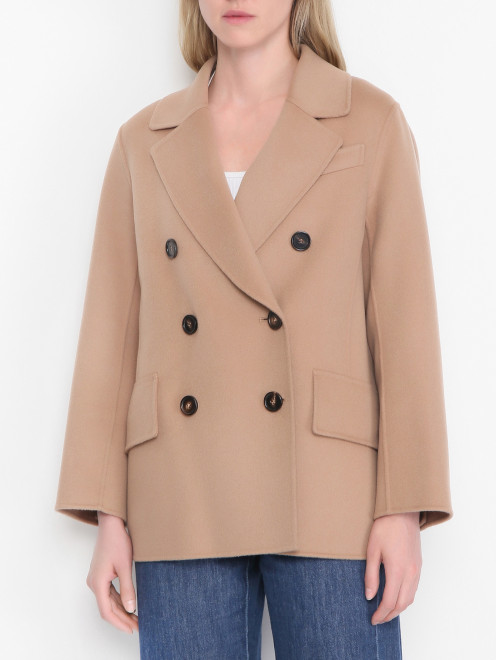 Полупальто на пуговицах из шерсти Max Mara - МодельВерхНиз