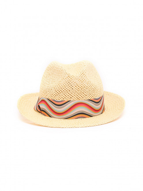 Соломенная шляпа с лентой