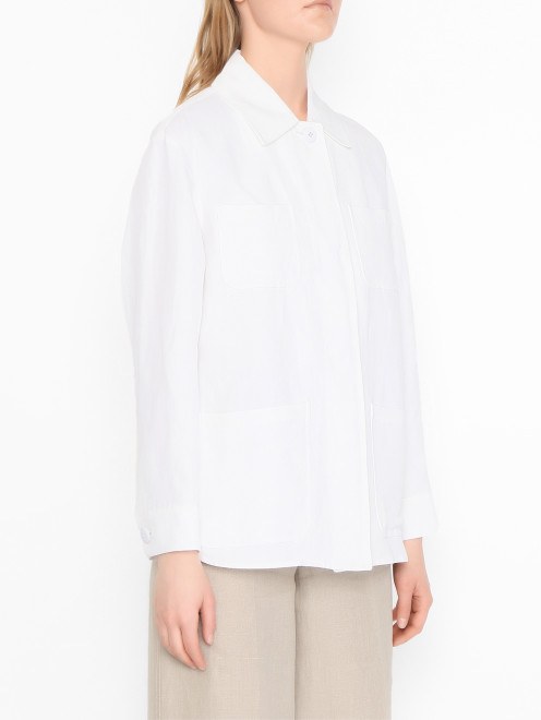 Жакет-рубашка из вискозы и льна Max Mara - МодельВерхНиз