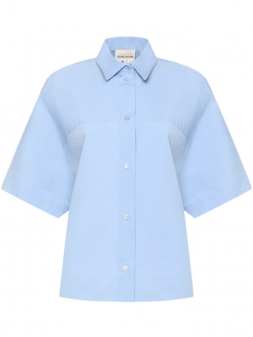 Однотонная рубашка из хлопка с свободного кроя Semicouture - Общий вид