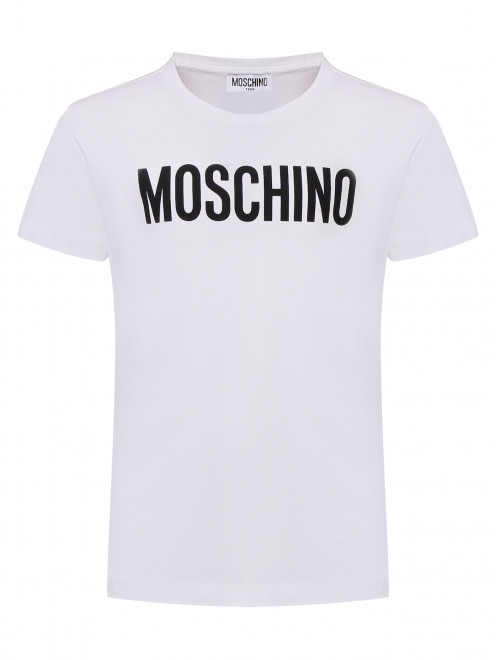 Футболка из хлопка с логотипом Moschino - Общий вид