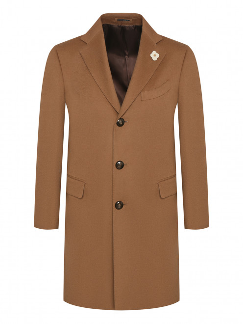 Пальто из шерсти на пуговицах с карманами LARDINI - Общий вид