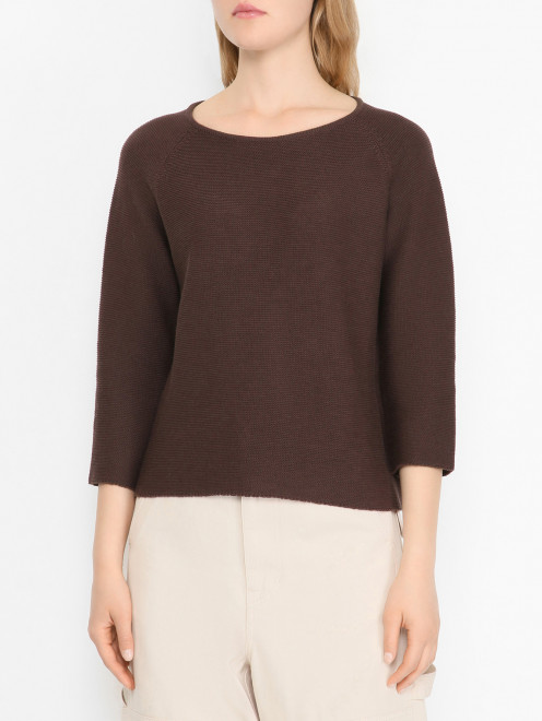 Укороченный джемпер из хлопка Weekend Max Mara - МодельВерхНиз