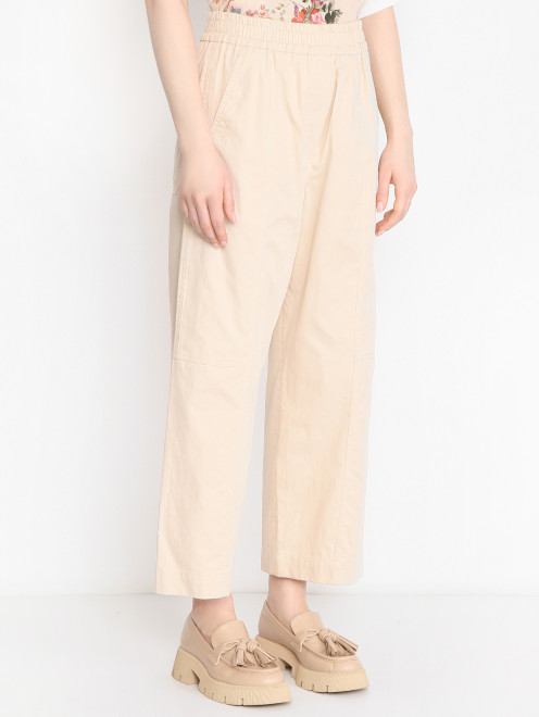Брюки из хлопка на резинке Weekend Max Mara - МодельВерхНиз