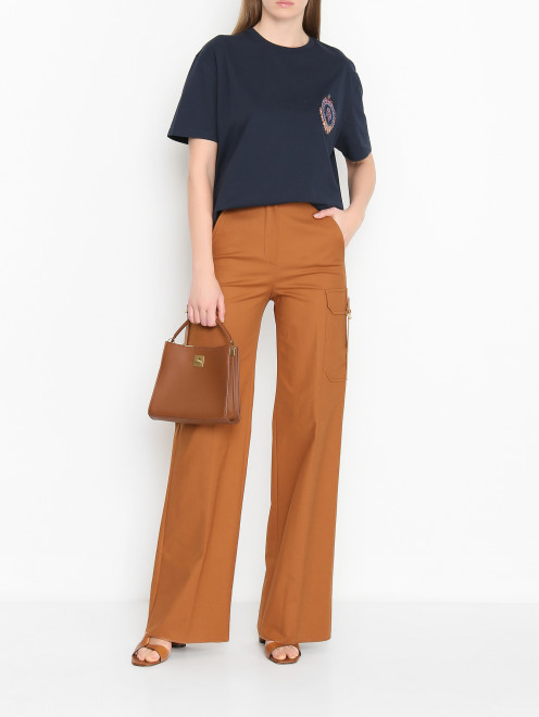 Однотонные брюки прямого кроя с накладными карманами Max Mara - МодельОбщийВид