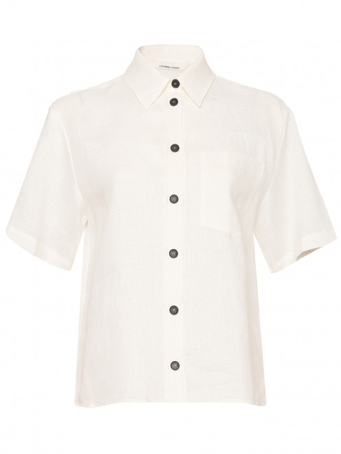 Рубашка из льна с короткими рукавами Liviana Conti - Общий вид