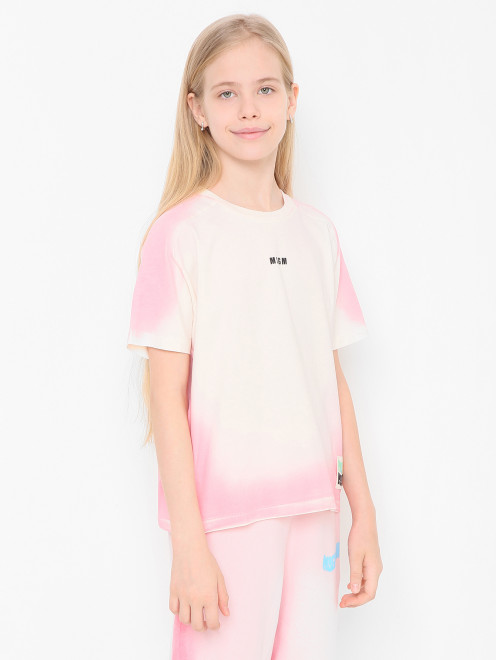 Футболка из хлопка с логотипом MSGM - МодельВерхНиз