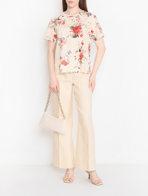 Футболка с цветочным узором Weekend Max Mara - МодельОбщийВид