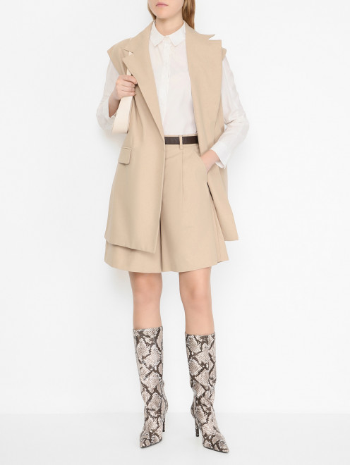 Жилет из хлопка с поясом Weekend Max Mara - МодельОбщийВид