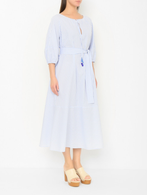 Платье с поясом в полоску Marina Rinaldi - МодельВерхНиз