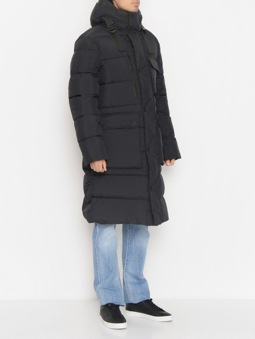 Удлиненная куртка с карманами и капюшоном Replay - МодельВерхНиз