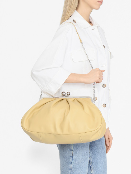 Сумка из кожи с серебряной фурнитурой Weekend Max Mara - МодельВерхНиз