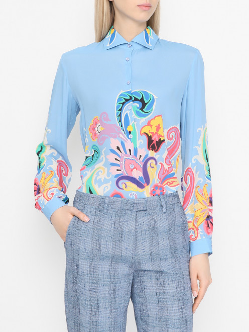 Блуза из вискозы с узором Etro - МодельВерхНиз