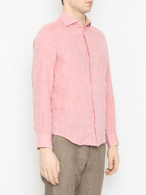 Рубашка однотонная из льна Doriani Cashmere - МодельВерхНиз