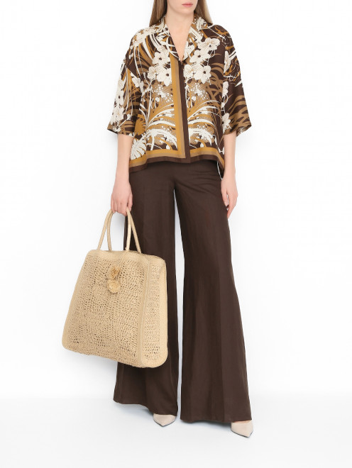 Блуза из шелка с узором Max Mara - МодельОбщийВид
