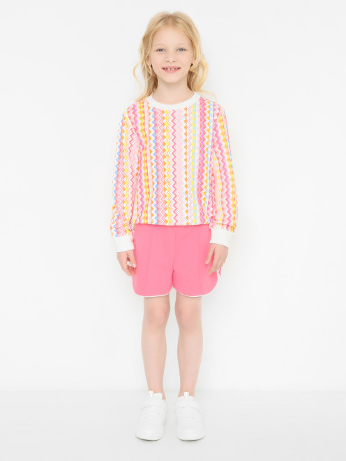 Свитшот из хлопка с узором Missoni - МодельОбщийВид