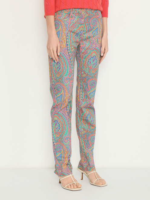 Джинсы с узором Etro - МодельВерхНиз