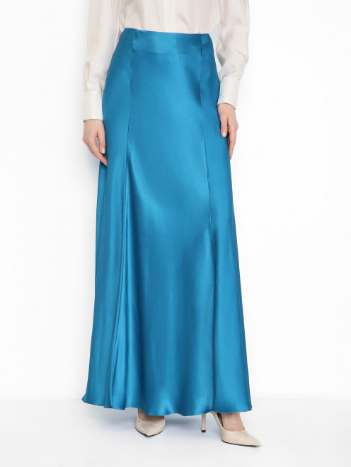 Атласная юбка-макси на молнии Alberta Ferretti - МодельВерхНиз