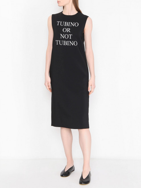 Платье прямого кроя с вышивкой Moschino - МодельВерхНиз