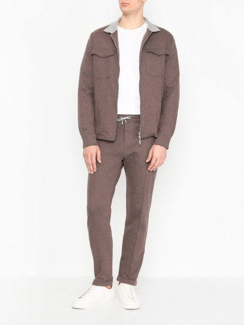 Брюки на резинке из хлопка Doriani Cashmere - МодельОбщийВид