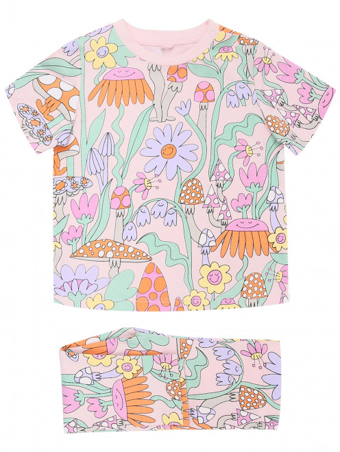 Костюм из хлопка (футболка, леггинсы) Stella McCartney kids - Общий вид