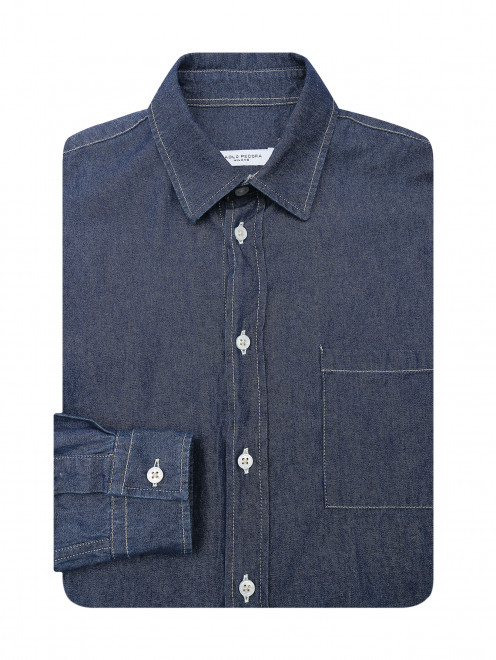 Рубашка из хлопка с накладным карманом Paolo Pecora - Общий вид
