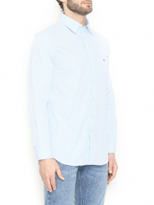 Рубашка из хлопка с узором полоска Etro - МодельВерхНиз