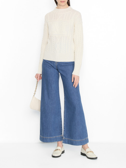 Джинсы из хлопка широкого кроя Weekend Max Mara - МодельОбщийВид