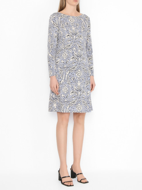 Платье из смешанного хлопка с узором Weekend Max Mara - МодельВерхНиз