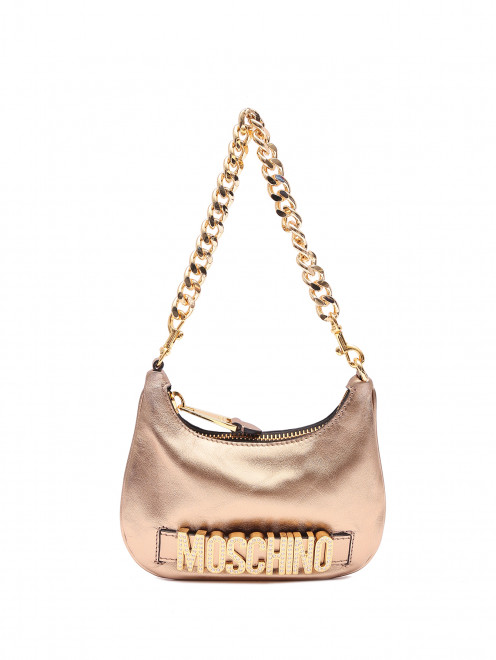 Сумка из кожи на цепочки с логотипом Moschino - Общий вид
