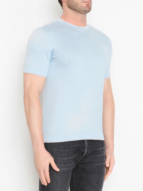 Однотонная футболка из шелка и хлопка Gran Sasso - МодельВерхНиз