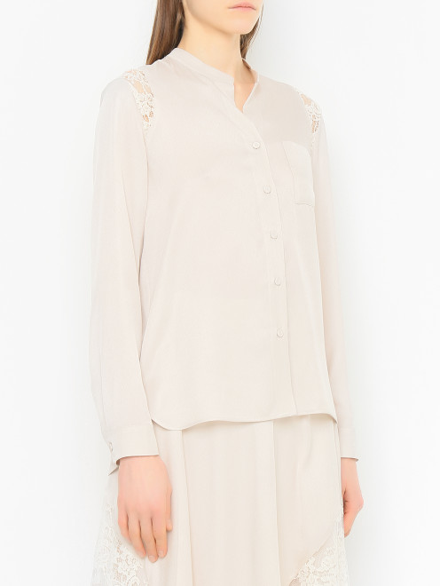 Блуза с ажурными вставками Lorena Antoniazzi - МодельВерхНиз