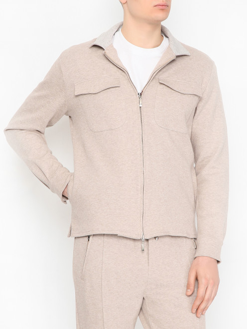 Олимпийка на молнии из хлопка Doriani Cashmere - МодельВерхНиз