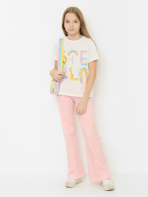 Однотонные джинсы с логотипом Stella McCartney kids - МодельОбщийВид