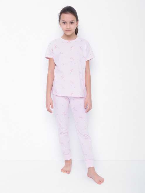 Пижама из хлопка с принтом Sanetta - МодельОбщийВид