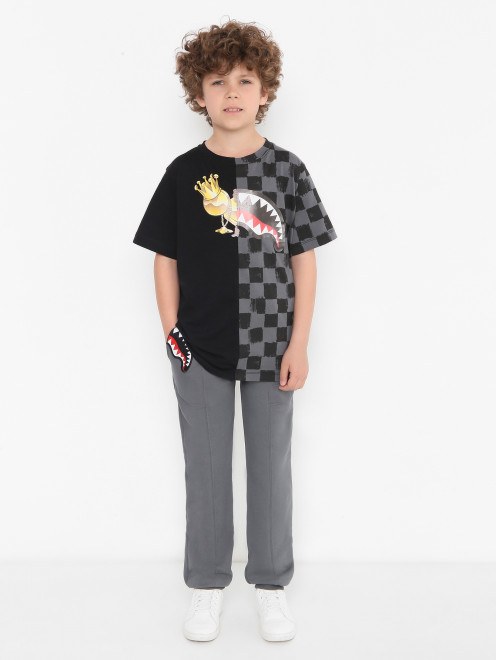 Брюки из хлопка на резинке Sprayground - МодельОбщийВид
