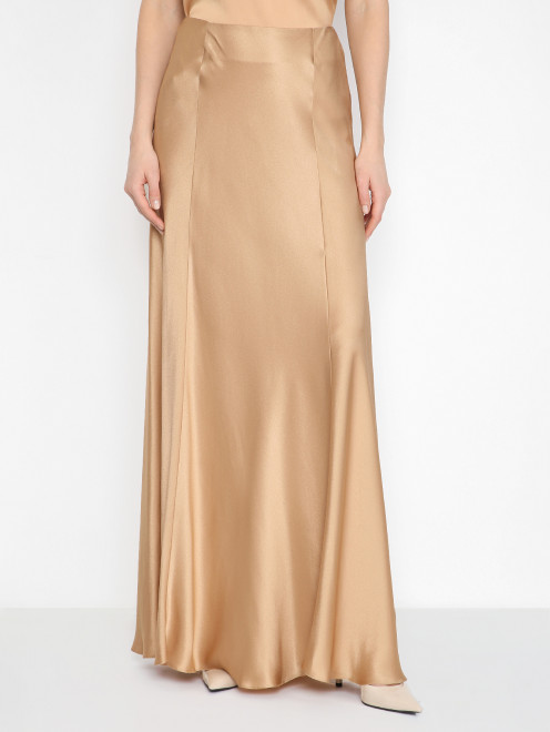 Атласная юбка-макси на молнии Alberta Ferretti - МодельВерхНиз