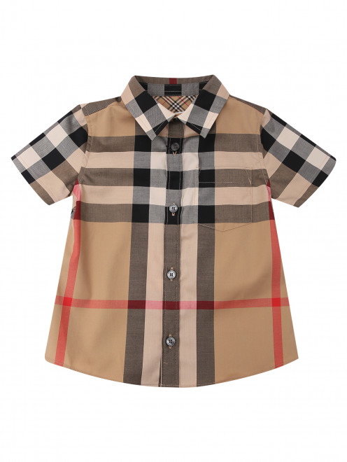 Хлопковая рубашка с коротким рукавом Burberry - Общий вид